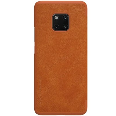 Prabangus „Nillkin“ Qin serijos rudas odinis atverčiamas Huawei Mate 20 Pro dėklas / Priedai.lt