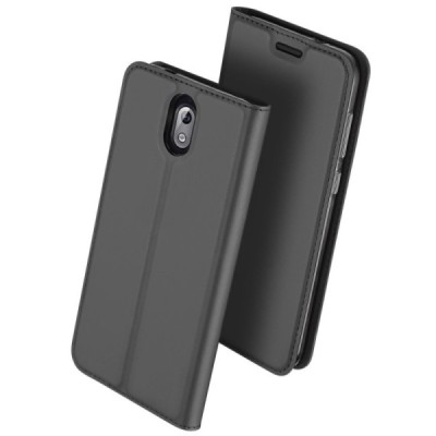 „Dux Ducis“ Skin serijos Nokia 3.1 (2018) juodas odinis atverčiamas dėklas / Priedai.lt