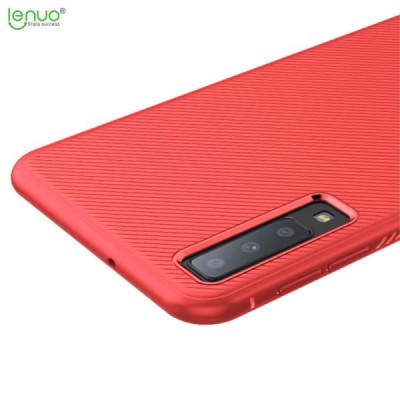 Samsung Galaxy A7 (2018) „Lenuo“ kieto silikono TPU raudonas dėklas - nugarėlė / Priedai.lt