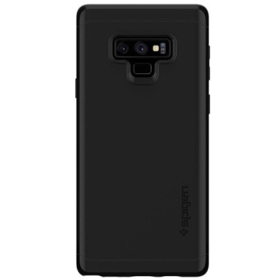 „Spigen“ Thin Fit 360 plastikinis Samsung Galaxy Note 9 (N960F) juodas dėklas - nugarėlė + apsauginis ekrano stiklas / Priedai.l