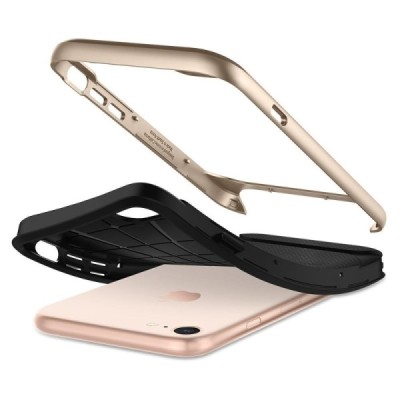 „Spigen“ Neo Hybrid Herringbone sustiprintos apsaugos Apple iPhone 7 (iPhone 8) auksinis kieto silikono (TPU) ir plastiko dėklas