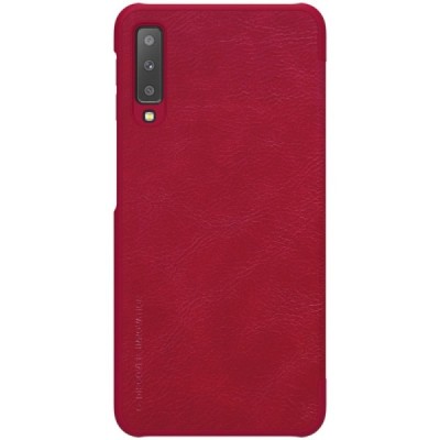 Prabangus „Nillkin“ Qin serijos raudonas odinis atverčiamas Samsung Galaxy A7 2018 dėklas / Priedai.lt