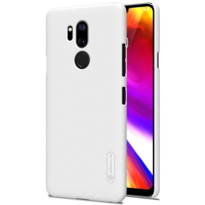 LG G7 ThinQ Nillkin Frosted Shield baltas plastikinis dėklas + apsauginė ekrano plėvelė / Priedai.lt