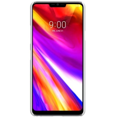 LG G7 ThinQ Nillkin Frosted Shield baltas plastikinis dėklas + apsauginė ekrano plėvelė / Priedai.lt