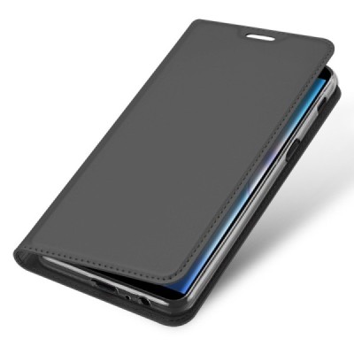 „Dux Ducis“ Skin serijos Samsung Galaxy J6+ 2018 (J610) juodas odinis atverčiamas dėklas / Priedai.lt