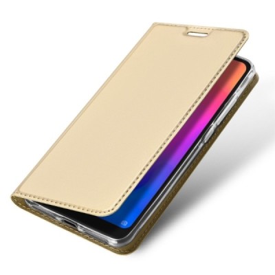 „Dux Ducis“ Skin serijos Xiaomi Redmi 6 Pro (Mi A2 Lite) auksinis odinis atverčiamas dėklas / Priedai.lt