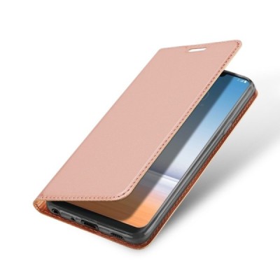 „Dux Ducis“ Skin serijos LG G7 ThinQ rožinis odinis atverčiamas dėklas / Priedai.lt