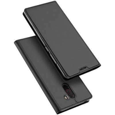 „Dux Ducis“ Skin serijos Xiaomi Pocophone F1 juodas odinis atverčiamas dėklas / Priedai.lt