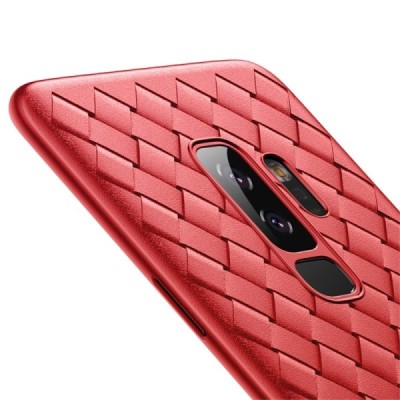 „Baseus“ Weaving Samsung Galaxy S9+ (G965) raudonas kieto silikono dėklas / Priedai.lt