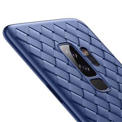 „Baseus“ Weaving Samsung Galaxy S9+ (G965) mėlynas kieto silikono dėklas / Priedai.lt