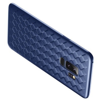 „Baseus“ Weaving Samsung Galaxy S9+ (G965) mėlynas kieto silikono dėklas / Priedai.lt