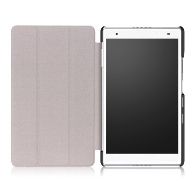 Lenovo Tab4 8 Plus (TB-8704F/N) atverčiamas raudonas odinis dėklas (sulankstomas) / Priedai.lt