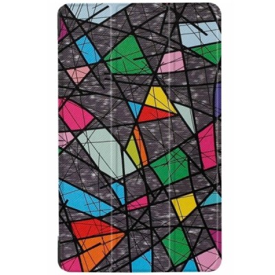 Lenovo Tab4 8 Plus (TB-8704F/N) atverčiamas spalvotas, pilkas odinis dėklas - knygutė / Priedai.lt