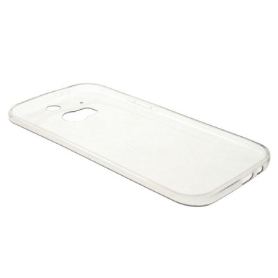 Ploniausias pasaulyje HTC One M8 pilkas skaidrus silikoninis (TPU) dėklas / Priedai.lt