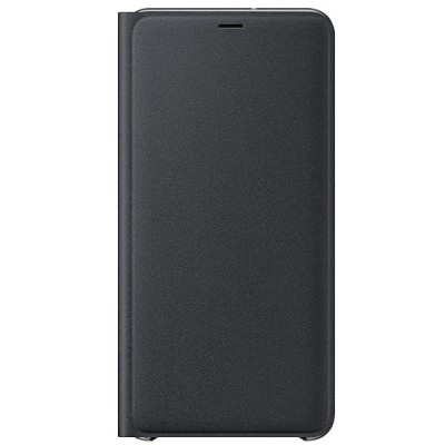 Samsung Galaxy A7 2018 (A750) originalus Wallet Cover atverčiamas juodas odinis dėklas - piniginė / Priedai.lt
