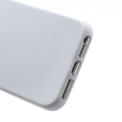 Baltas „Elago“ kieto silikono Apple iPhone SE (5, 5s) dėklas (dėkliukas) su apsaugine ekrano plėvele / Priedai.lt
