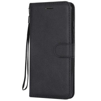 Xiaomi Redmi Note 6 Pro atverčiamas juodas odinis dėklas, knygutė - piniginė / Priedai.lt