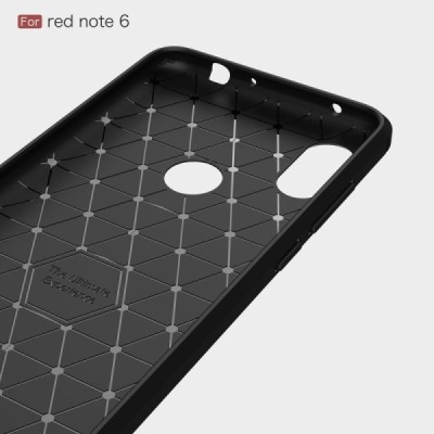 Xiaomi Redmi Note 6 Pro „Carbon“ kieto silikono TPU juodas dėklas - nugarėlė / Priedai.lt
