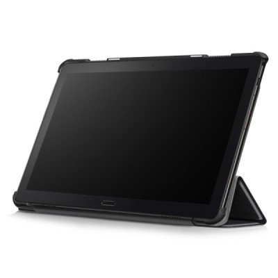 Lenovo Tab P10 (TB-X705F) atverčiamas juodas odinis dėklas (sulankstomas) / Priedai.lt