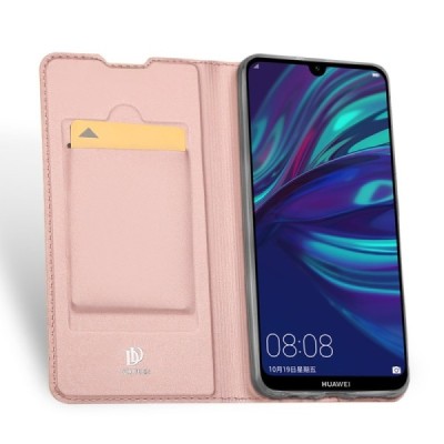 „Dux Ducis“ Skin serijos Huawei P smart 2019 (Honor 10 Lite) rožinis odinis atverčiamas dėklas / Priedai.lt