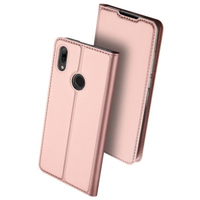 „Dux Ducis“ Skin serijos Huawei P smart 2019 (Honor 10 Lite) rožinis odinis atverčiamas dėklas / Priedai.lt