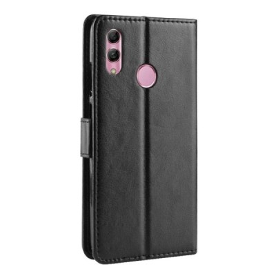 Huawei P smart 2019 (Honor 10 Lite) atverčiamas juodas odinis dėklas, knygutė - piniginė | Priedai.lt