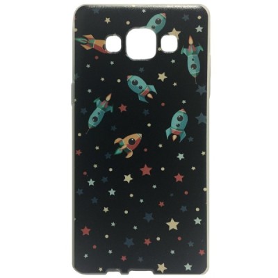 Samsung Galaxy A5 (A500) Rockets kieto silikono (TPU) juodas dėklas - nugarėlė / Priedai.lt