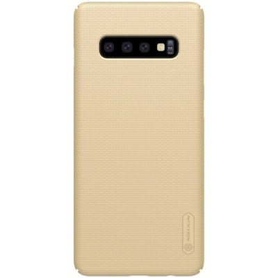 Samsung Galaxy S10 (G973) Nillkin Frosted Shield auksinis plastikinis dėklas / Priedai.lt