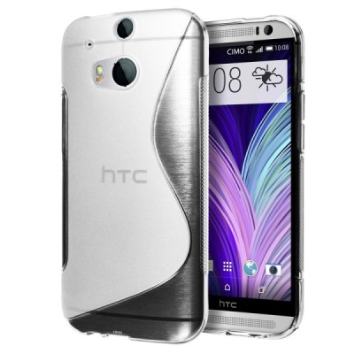 HTC One M8 dėklas (kieto silikono - TPU, skaidrus) / Priedai.lt