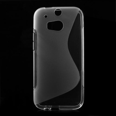 HTC One M8 dėklas (kieto silikono - TPU, skaidrus) / Priedai.lt