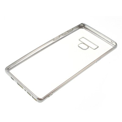 Samsung Galaxy Note 9 (N960F) Silikoninis skaidrus dėklas, sidabrinis / Priedai.lt