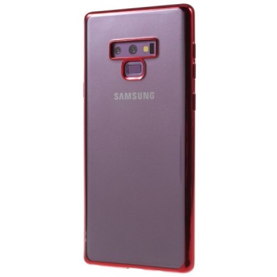 Samsung Galaxy Note 9 (N960F) Silikoninis skaidrus dėklas, raudonas / Priedai.lt