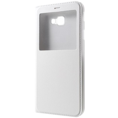 Samsung Galaxy J4+ (J400F) baltas odinis atverčiamas dėklas su langeliu / Priedai.lt
