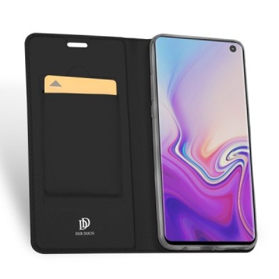 „Dux Ducis“ Skin serijos Samsung Galaxy S10e (G970) juodas odinis atverčiamas dėklas / Priedai.lt