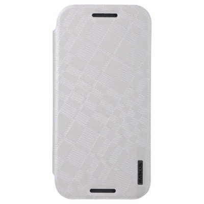 „Baseus“ Brocade HTC One M8 baltas atverčiamas dėklas / Priedai.lt