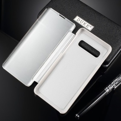Samsung Galaxy S10+ (G975) plastikinis atverčiamas sidabrinis dėklas / Priedai.lt