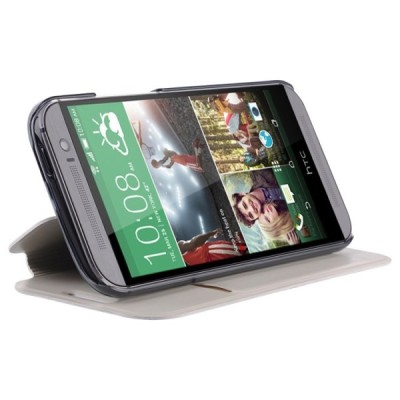 „Baseus“ Brocade HTC One M8 baltas atverčiamas dėklas / Priedai.lt