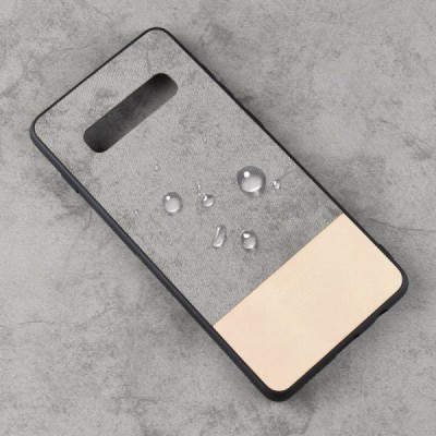 „Bi-Color“ Splicing Samsung Galaxy S10+ (G975) smėlio spalvos, pilkas odinis dėklas / Priedai.lt