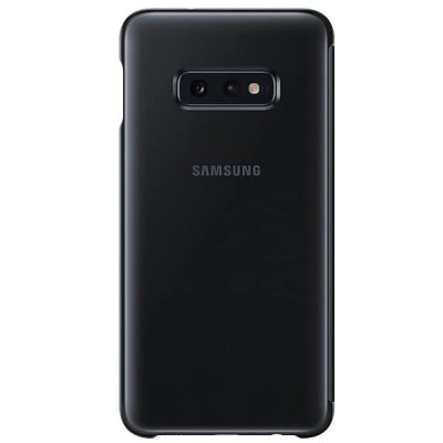 Samsung Galaxy S10e (G970) originalus Clear View Standing Cover atverčiamas juodas dėklas  / Priedai.lt