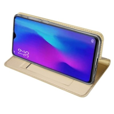 „Dux Ducis“ Skin serijos Huawei P30 auksinis odinis atverčiamas dėklas / Priedai.lt