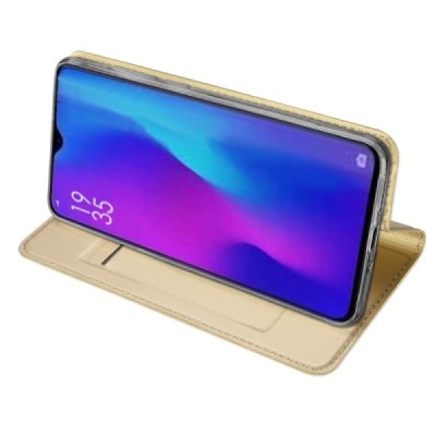 „Dux Ducis“ Skin serijos Huawei P30 Pro auksinis odinis atverčiamas dėklas / Priedai.lt