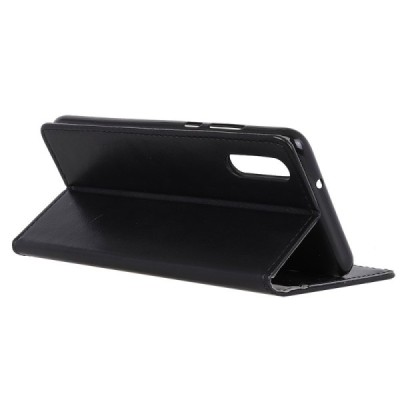 Samsung Galaxy A50 A505F (A50s A507F, A30s A307F) atverčiamas juodas odinis dėklas - piniginė / Priedai.lt