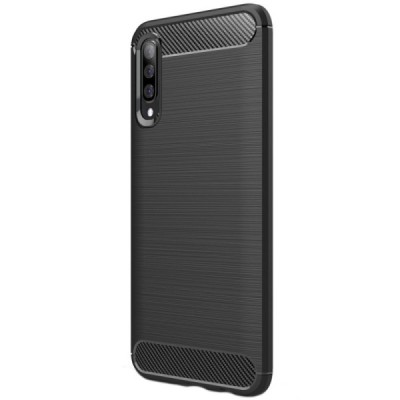 Samsung Galaxy A50 A505F (A50s A507F, A30s A307F) „Carbon“ kieto silikono TPU juodas dėklas - nugarėlė / Priedai.lt