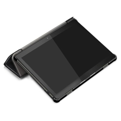 Lenovo Tab M10 10.1" (TB-X605F, X605L, X505F, X505L) atverčiamas juodas odinis dėklas (sulankstomas) | Priedai.lt