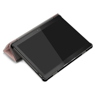 Lenovo Tab M10 10.1" (TB-X605F) atverčiamas rožinis odinis dėklas (sulankstomas) / Priedai.lt