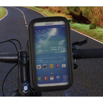 „Handlebar“ universalus juodas telefono dėklas dviračiui (XXL) / Priedai.LT