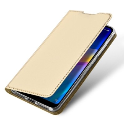 „Dux Ducis“ Skin serijos Xiaomi Redmi 7 auksinis odinis atverčiamas dėklas / Priedai.lt
