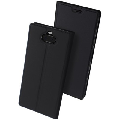 „Dux Ducis“ Skin serijos Sony Xperia 10 Plus (XA3 Ultra) juodas odinis atverčiamas dėklas / Priedai.lt