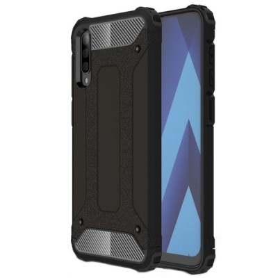 Sustiprintos apsaugos Samsung Galaxy A50 A505F (A50s A507F, A30s A307F) juodas kieto silikono (TPU) ir plastiko dėklas / Priedai