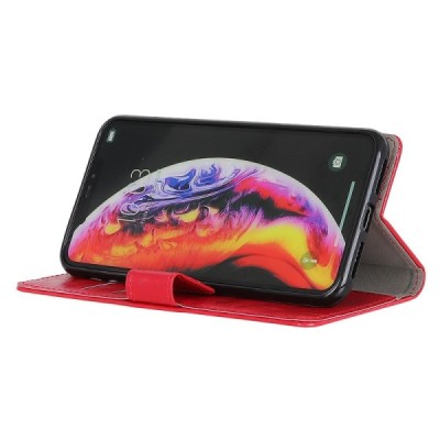 Xiaomi Redmi Go atverčiamas raudonas odinis dėklas, knygutė - piniginė / Priedai.lt